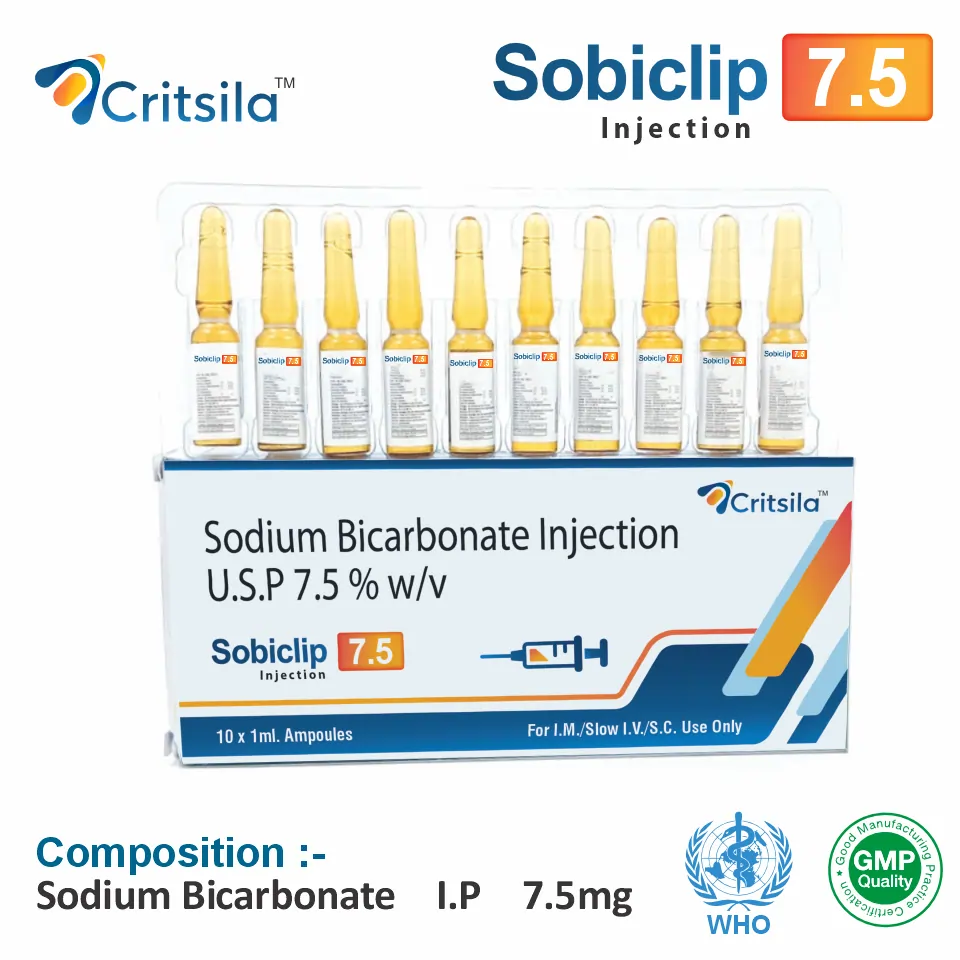 Sodium Bicarbonate (7.5mg) Injection in PCD Pharma Franchise at Best Price